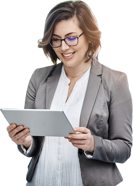 Shot of a young businesswoman using a digital tablet in a modern office